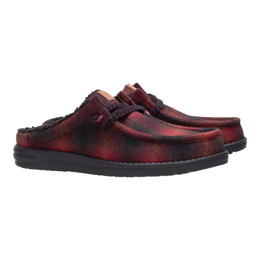 Wally Slip Cozy Plaid – Red Plaid/Black - Image 2